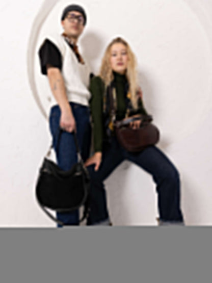 STELLA Leather Handbag - Brown & Cognac